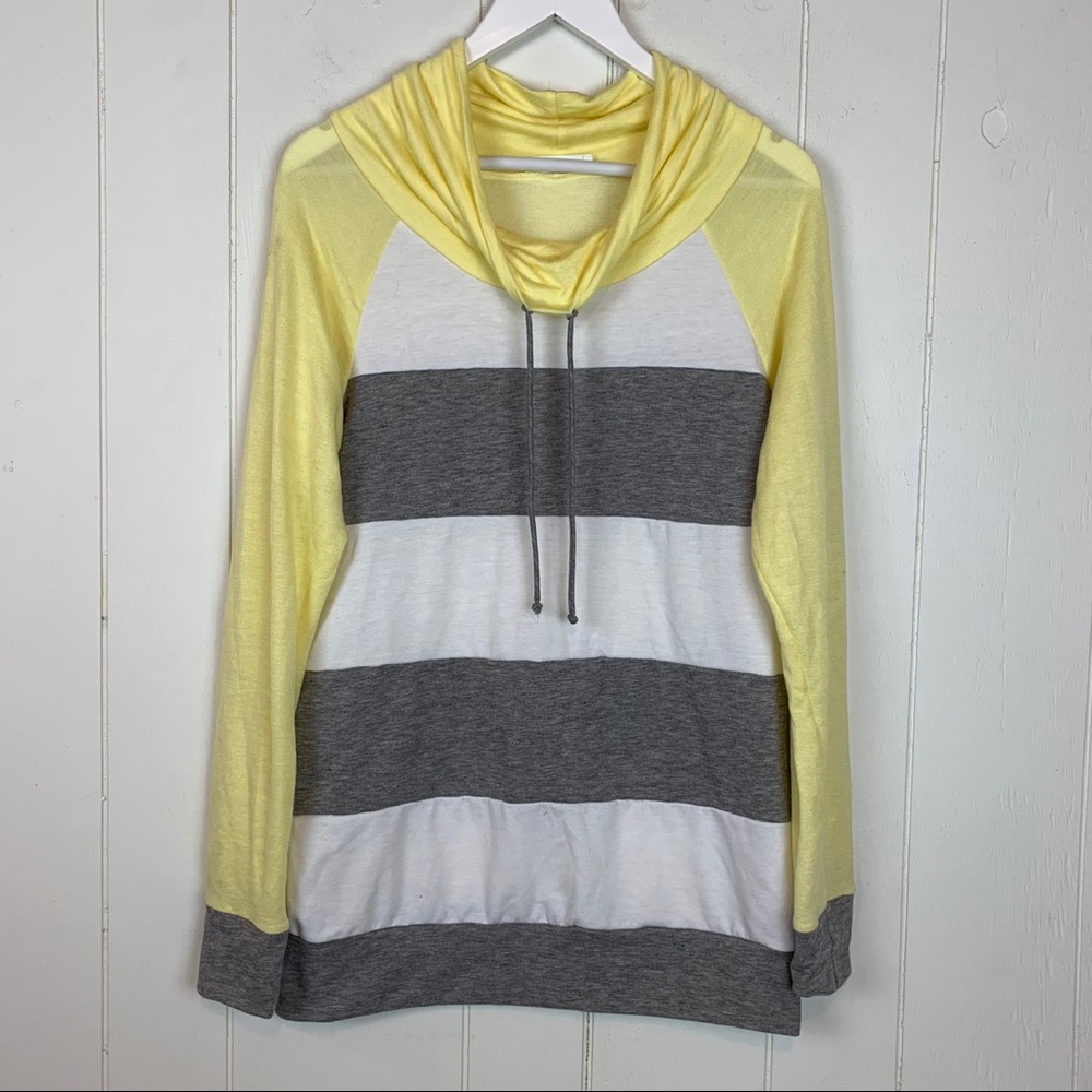 Coco & Main Cowl Neck Top Striped Small